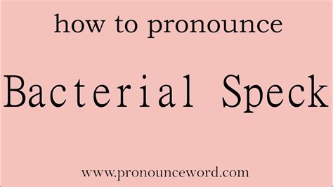 how to pronounce bacterial